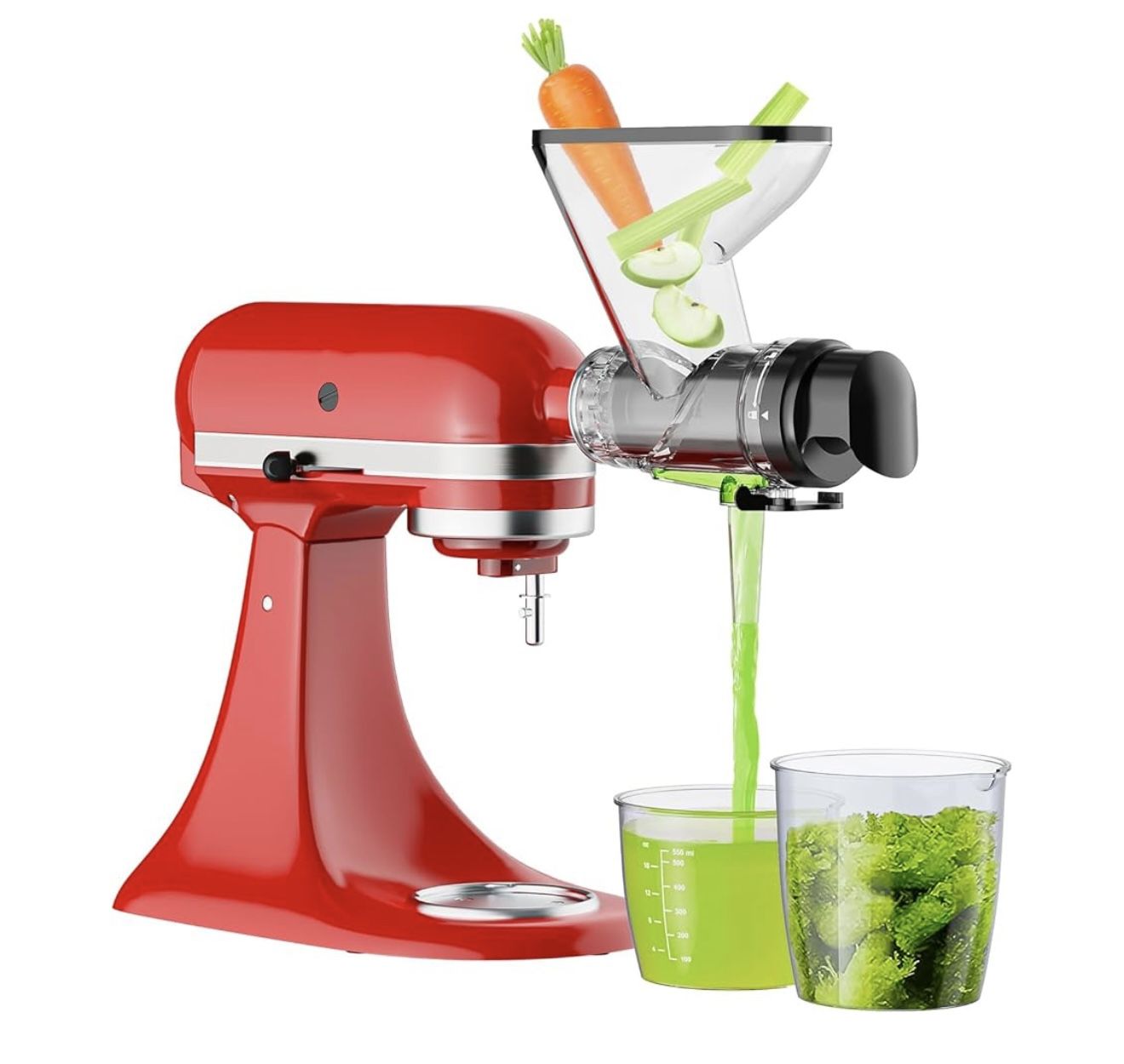 Masticating Juicer Attachment for Kitchenaid Stand Mixer, Cold Press Juicer for Kitchenaid Mixer Attachments with Dual Feed Chute, Slow Juicer Machine