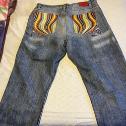 Vintage multicolored embroidered COOGI Jeans size 44
