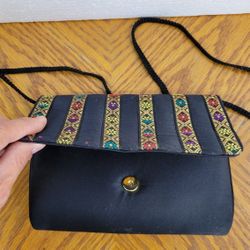 Lord & Taylor Black Crossbody Clutch Bag With a Shoulder Strap. New Open Box