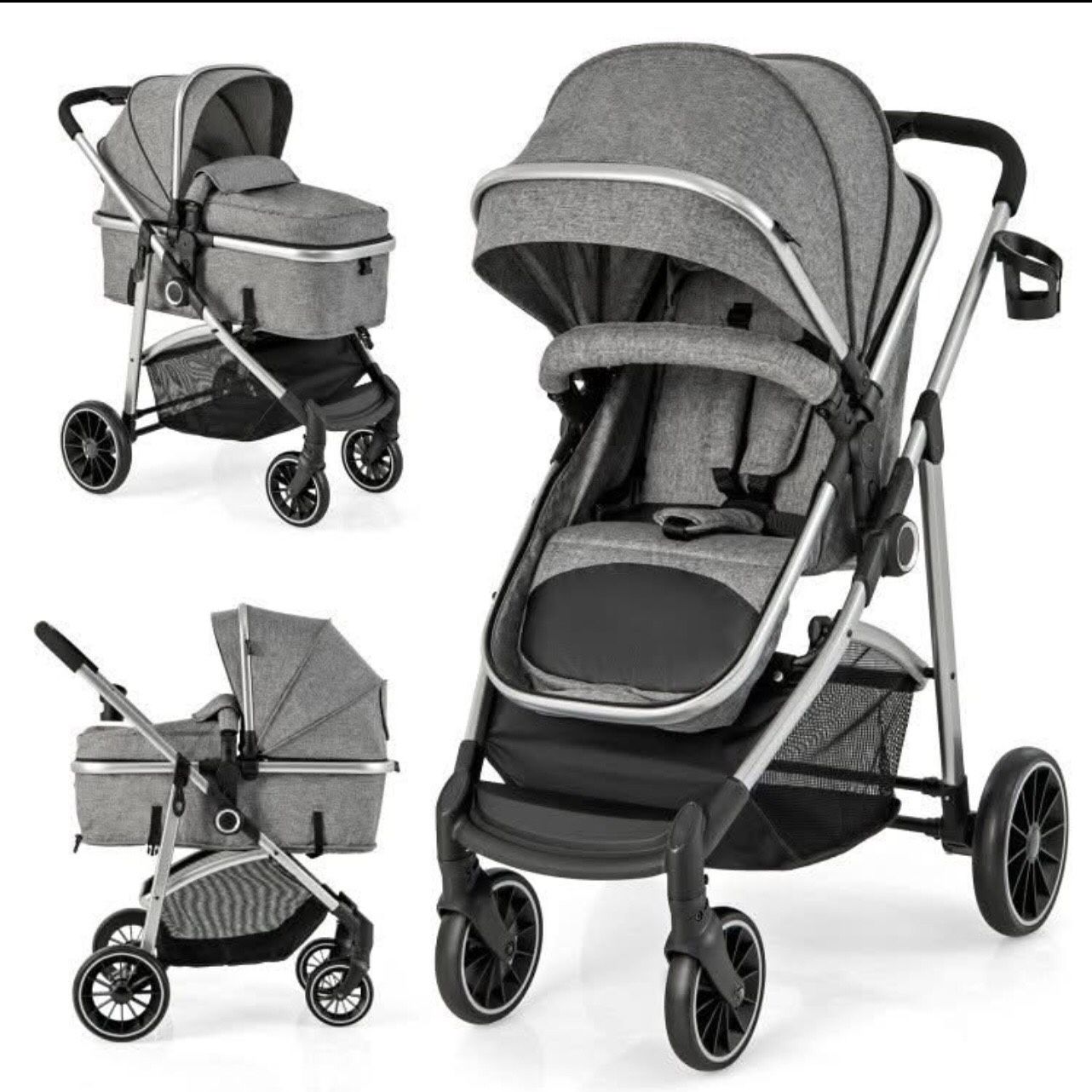 2-IN-1 Convertible Baby Stroller With Reversible Seat