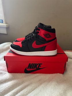 Air Jordan 1 Retro High OG Sneakers - Satin Bred (Women Size 8, Men Size 6.5)