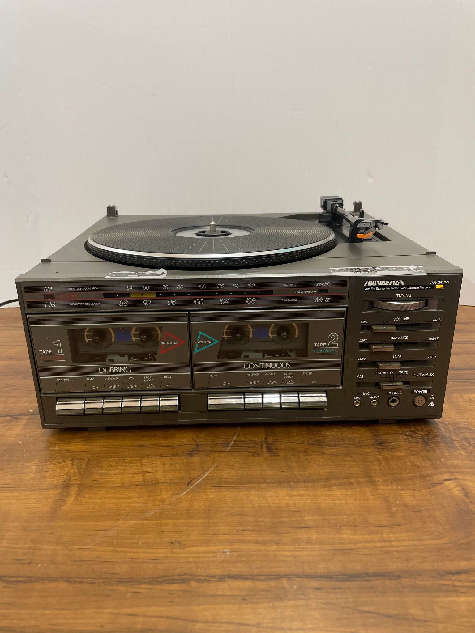 Receiver, B 72, AM/FM Stereo Receiver/ Twin Cassette Recorder Model 6821