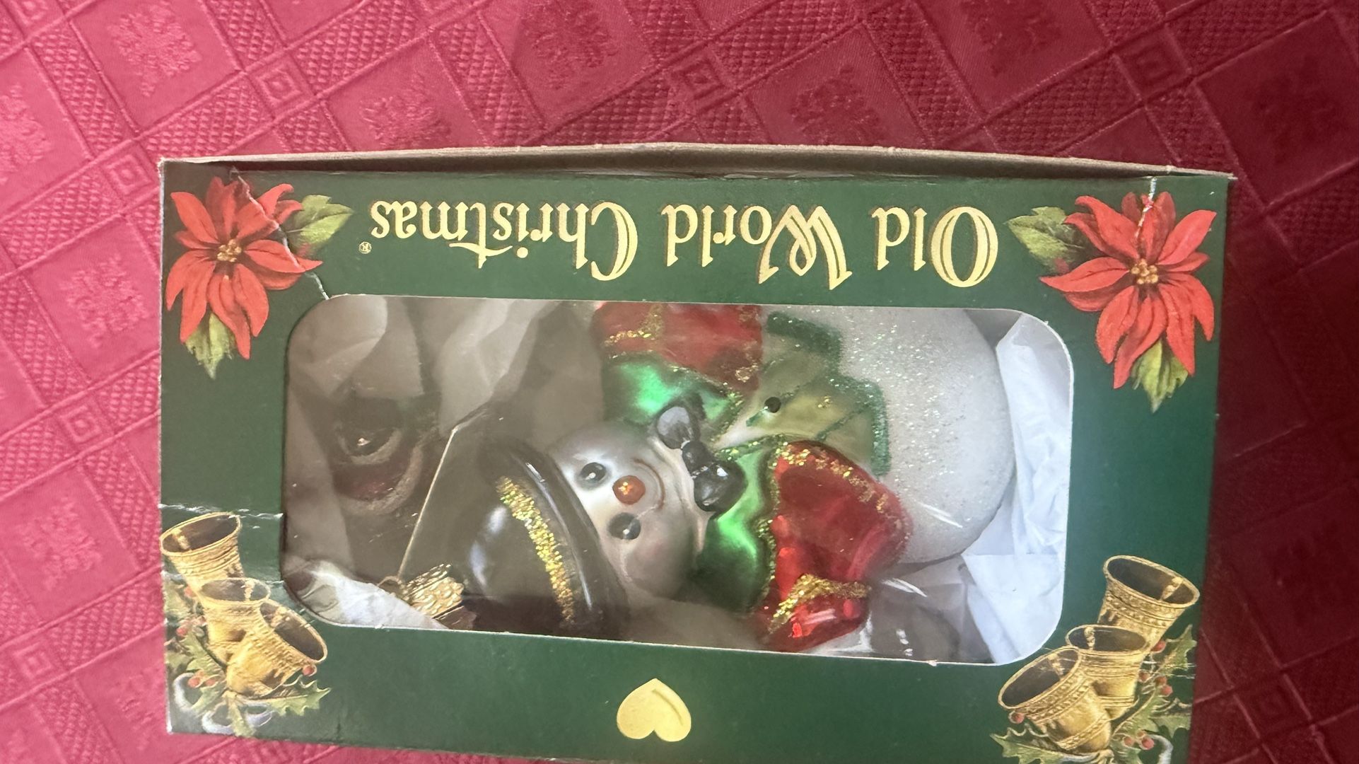 OWC Old World Christmas Bowler Hat Snowboy Snowman Ornament