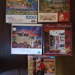 Lot Of 5 Jigsaw Puzzles All For 13.00