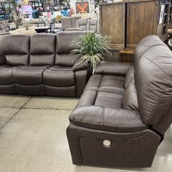Real Leather Sofa And Loveseat