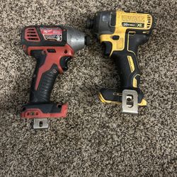 Dewalt & Milwaukee Impact Drills With Battery