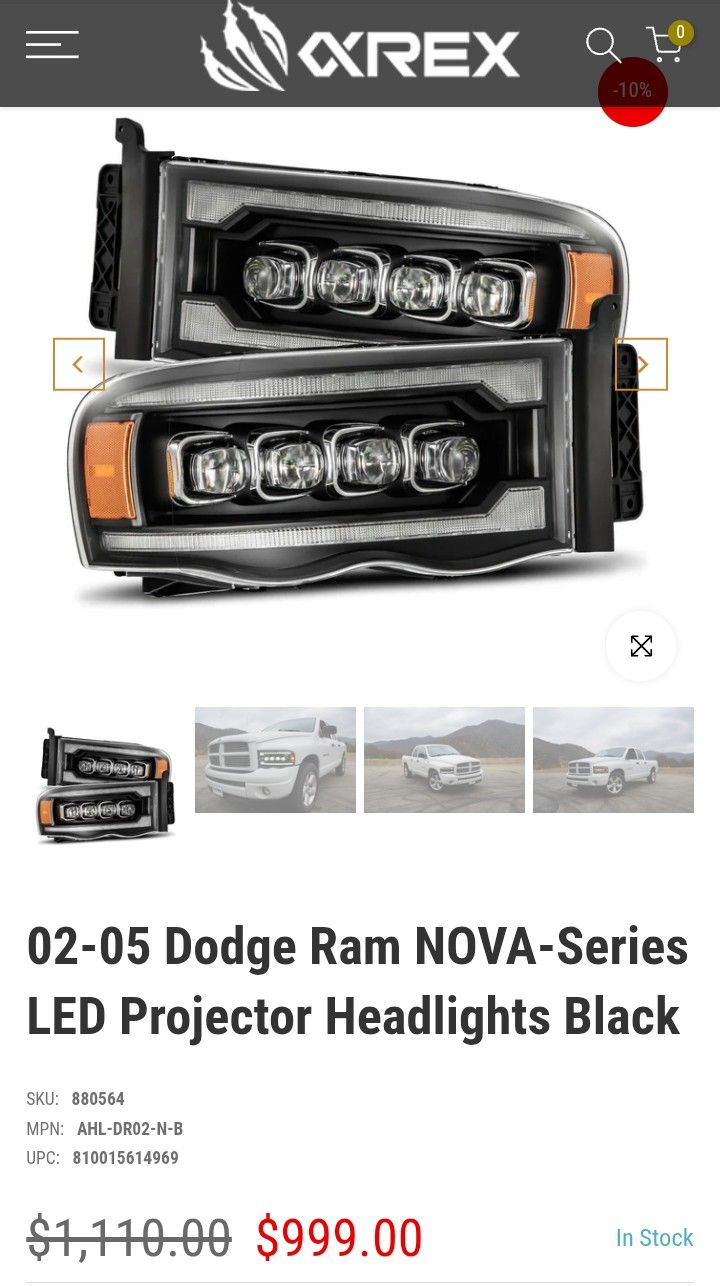 02-05 Dodge Ram NOVA-Series LED Projector Headlights Black