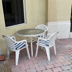 White Patio Set