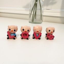4pcs Love Letters, Pig Figures Ornaments 