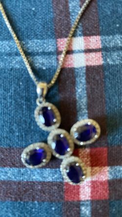 A Very Nice Silver Cross Sapphire Chain 