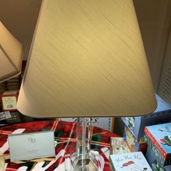 VINTAGE MID CENTURY MODERN ART DECO LUCITE TABLE LAMP 28” TALL