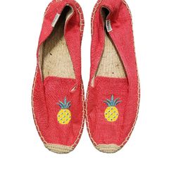 Soludos Size 7 Pineapple Red Espadrilles