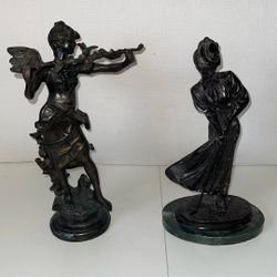 (2) Bronze Women Statues $99