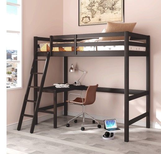 Twin Size Loft Bed Desk New NO MATTRESS