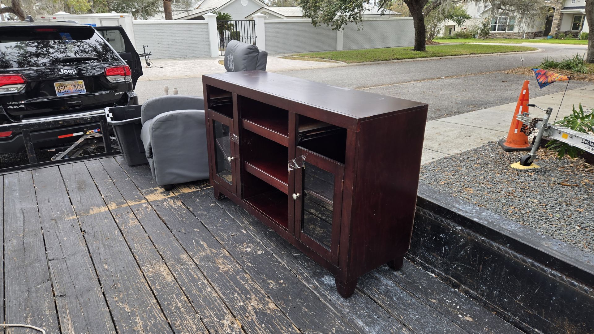 Media to cabinet TV cabinet.