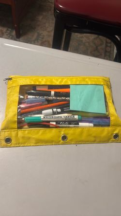 Yellow Zipper Pencil Pouch