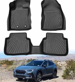 Powerty Floor Mats for 2024 2025 2026 Subaru Crosstrek & Impreza All Weather 3D TPE Anti-Slip Car Liners for 1st & 2nd Row Accessories Brand new in b