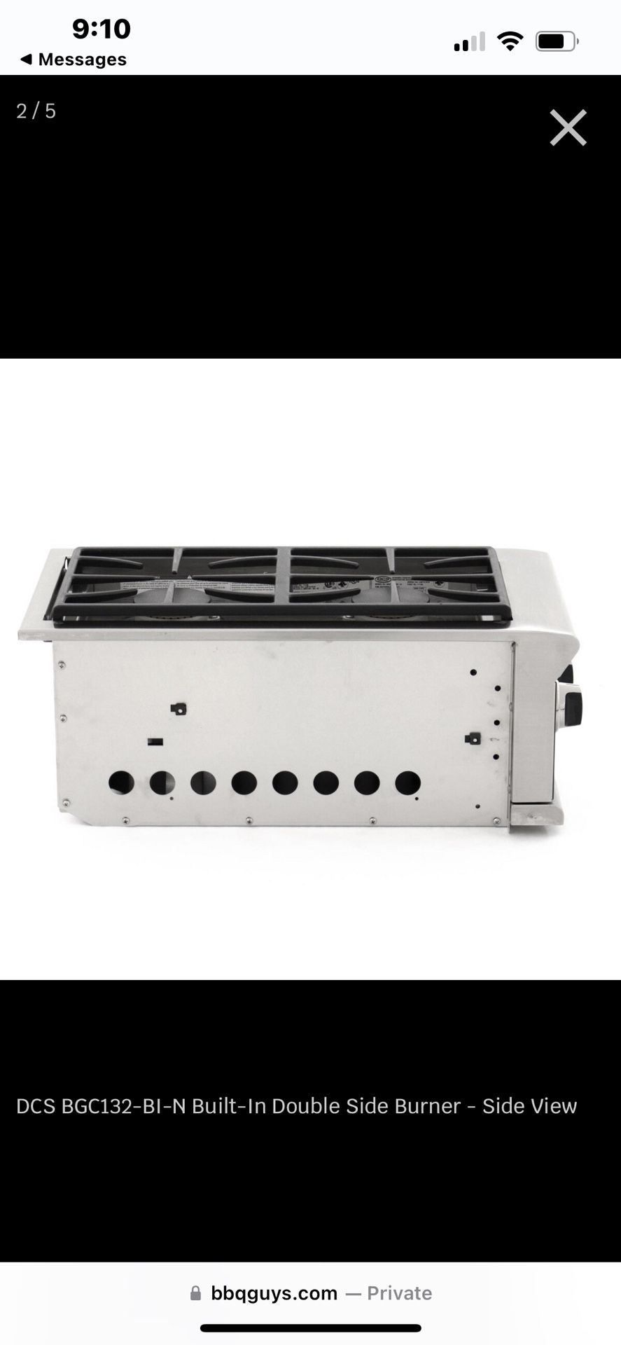 DCS Series 7 BuiltIn Natural Gas Double Side Burner BGC132BIN for
