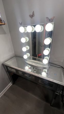 Vanity with Hollywood Mirror