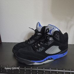 Nike Air Jordan 5 Retro Racer Blue Shoes Mens Size 13 Black Suede