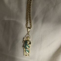 San Judas gold-plated necklace 