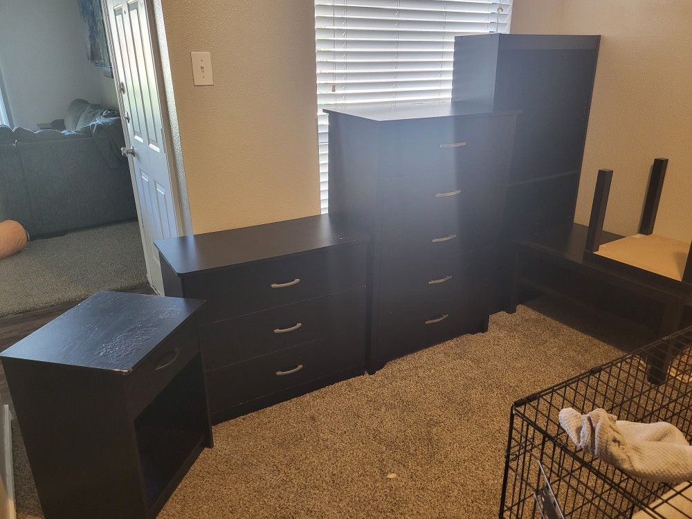 Dressers, Night Stand And Bookshelf
