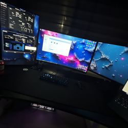 Triple gaming monitor 165hz 1 ms curved + 2x 144hz  monitor 1ms