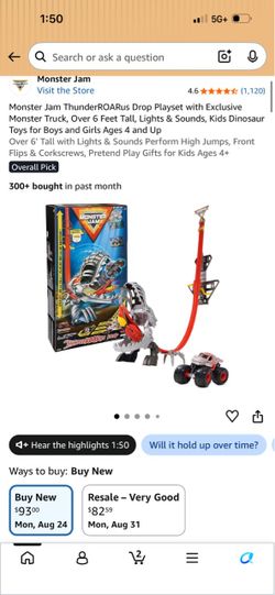 Monster Jam ThunderROARus Drop Playset