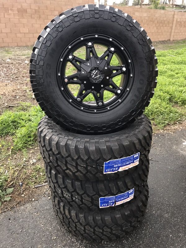 New KX Offroad Wheels and 33x12.5x17 Mudd Terrains Fits Jeep F-150 Silverado Titan Tacoma and more