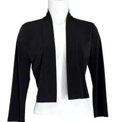 Calvin Klein Black Slightly Cropped Open Front Long Sleeve Cardigan Size S