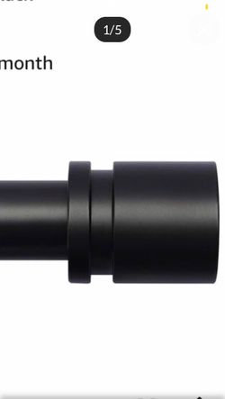 Byondeth Curtain Rods for Windows 16 to 48 or 60 Inches Max Adjustable Length 1 Inch Diameter Window Curtain Rod with Aluminium Finials, Black