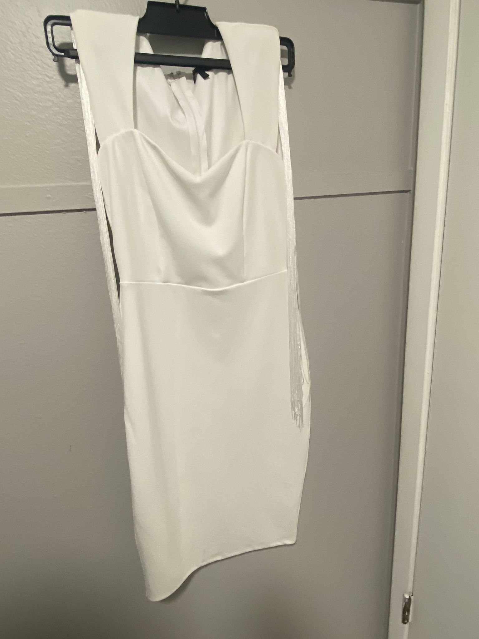 White Fringe Dress - Medium