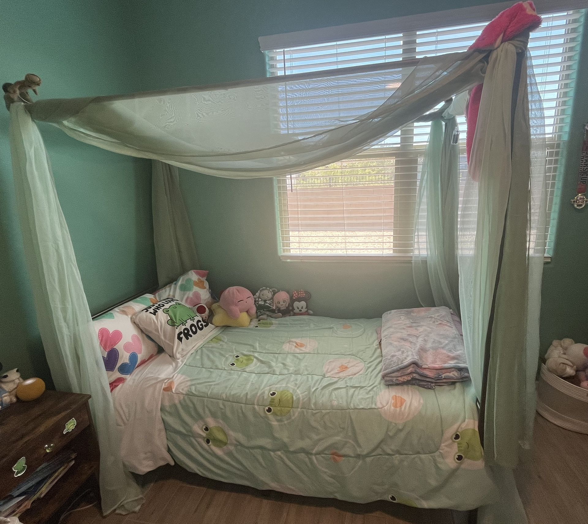 Twin Canopy Bed with Mattress $50 OBO