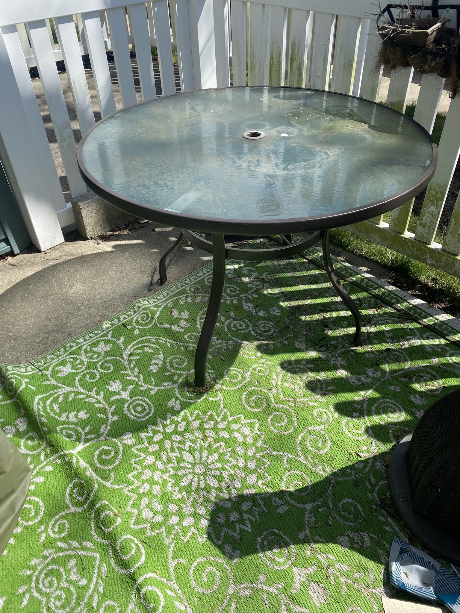 Patio Table 3- Chairs 62$.  4 Gray Chairs 30$ Rocker 55$. Battery Car 74$