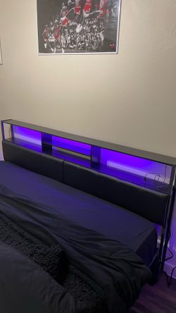 Black King Size LED Headboard