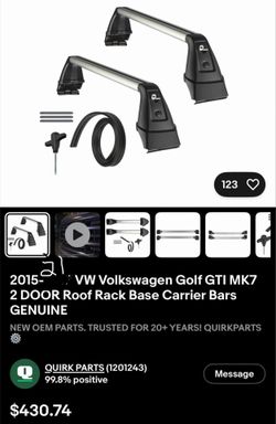 2015-2021 VW GTI MK7 2 door Roof Racks