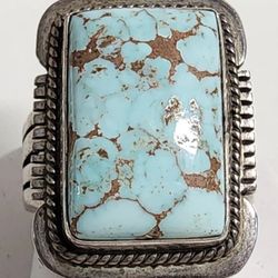 925 Sterling Silver "Sacred Buffalo" Turquoise Ring by John Nelson