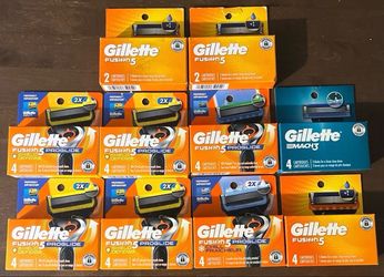 NEW Gillette Fusion5, ProGlide, Mach3, Chill, && Shield Razor Cartridges BUNDLE.
