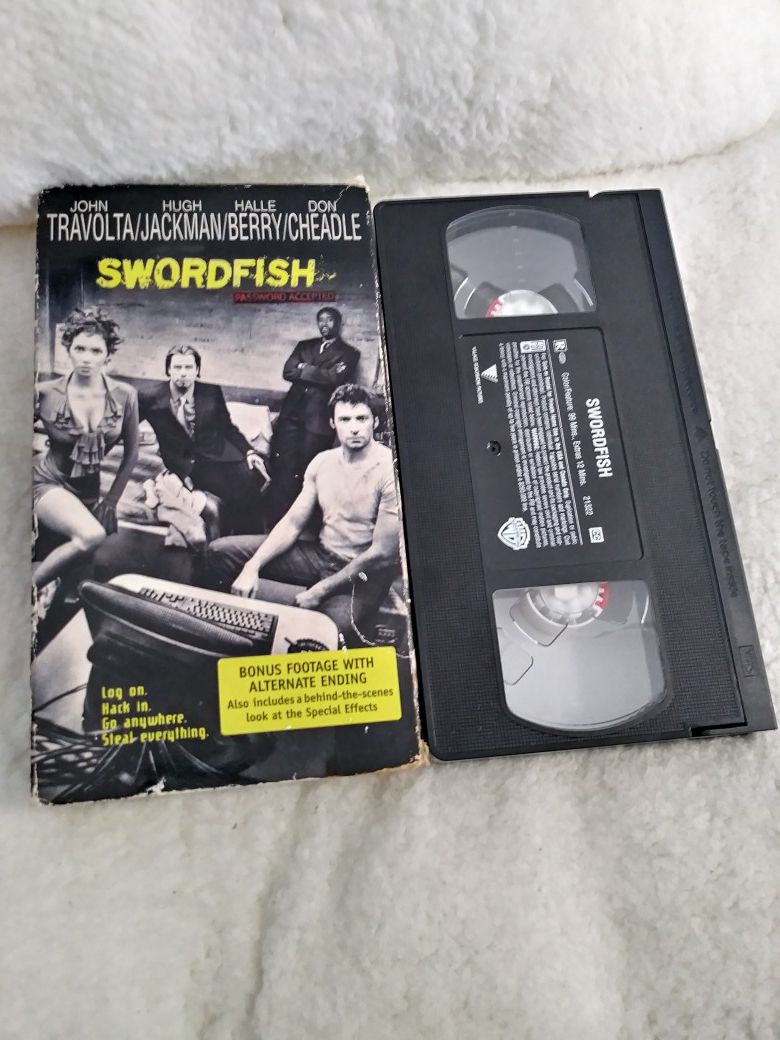 Swordfish (NEW VHS 2001) John Travolta, Hugh Jackman, Halle Berry, Bonus Footage