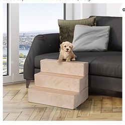  18" Three Steps Pet Stairs Soft Portable Ramp Ladder for Small Animals

