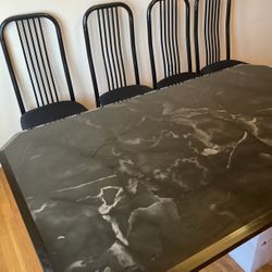 Black Dining Room Set - 4 Chairs