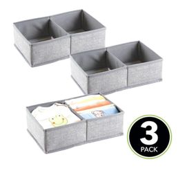 Fabric Drawer Organizers, Set of 3, New in Bag