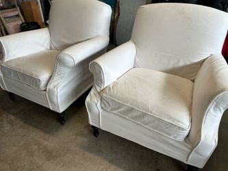 Crate and Barrel Slipcovered Armchairs