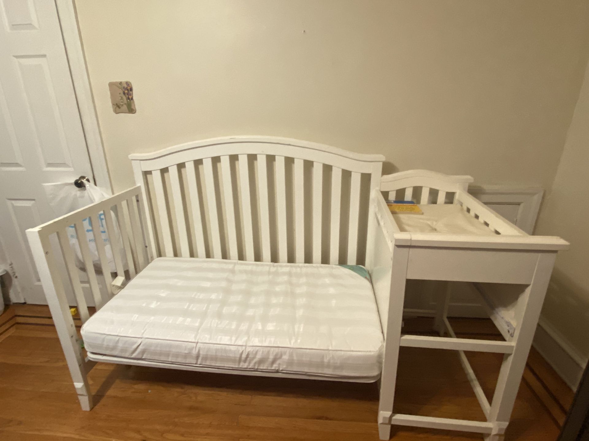 Baby bed with changing table