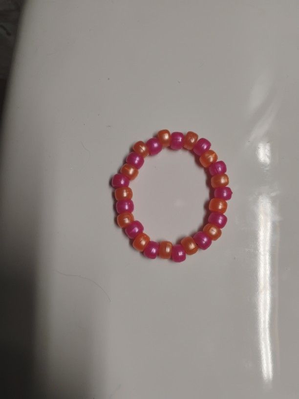 Orange And Pink Homemade Bracelet