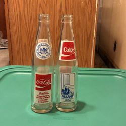 2 Coca Cola Empty Bottle Albany “Still Making History” Tricentennial 