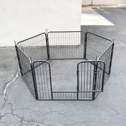 Brand New $70 Pet 6-Panel Playpen, Each Panel (24” Tall X 32” Wide) Heavy Duty Dog Exercise Fence Gate Crate Kennel