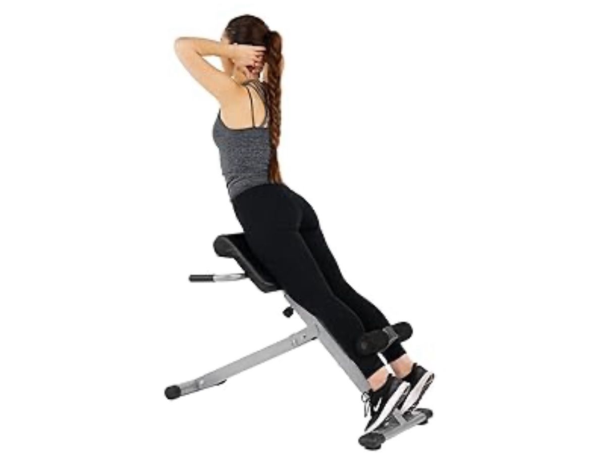 Sunny Health & Fitness Foldable Hyperextension Roman Chair w/Back Extension, Home Gym Sit Up Bench for Glute & Ab Workouts SELLING FOR $60 (Amazon)