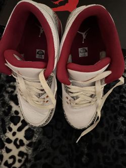 JORDAN 3 RETRO GS 'FIRE RED' 2022 Sz: 6.5 Sneakers with Elephant Print