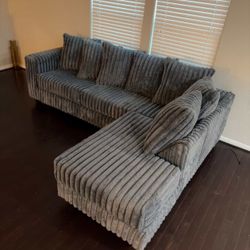 $0DOWN SPECIAL TODAY ONLY Trendy Fluffy Sectional Couch New In Box  